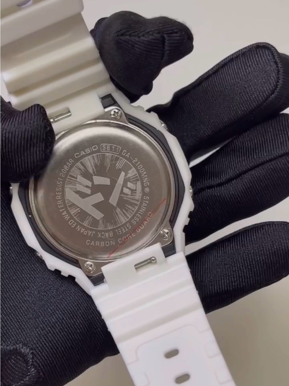 G-Shock White and Black Sport Watch with Yellow Hand - Picture 3 of 4